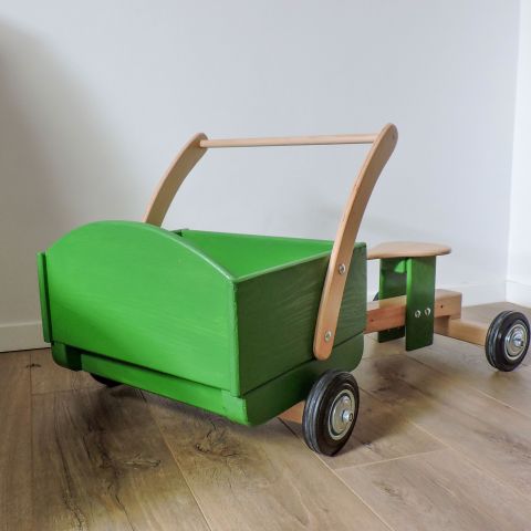 Antemergător din lemn şi  maşină fără pedale 2 în 1