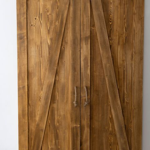 Uşă glisantă tip hambar dublă antichizat